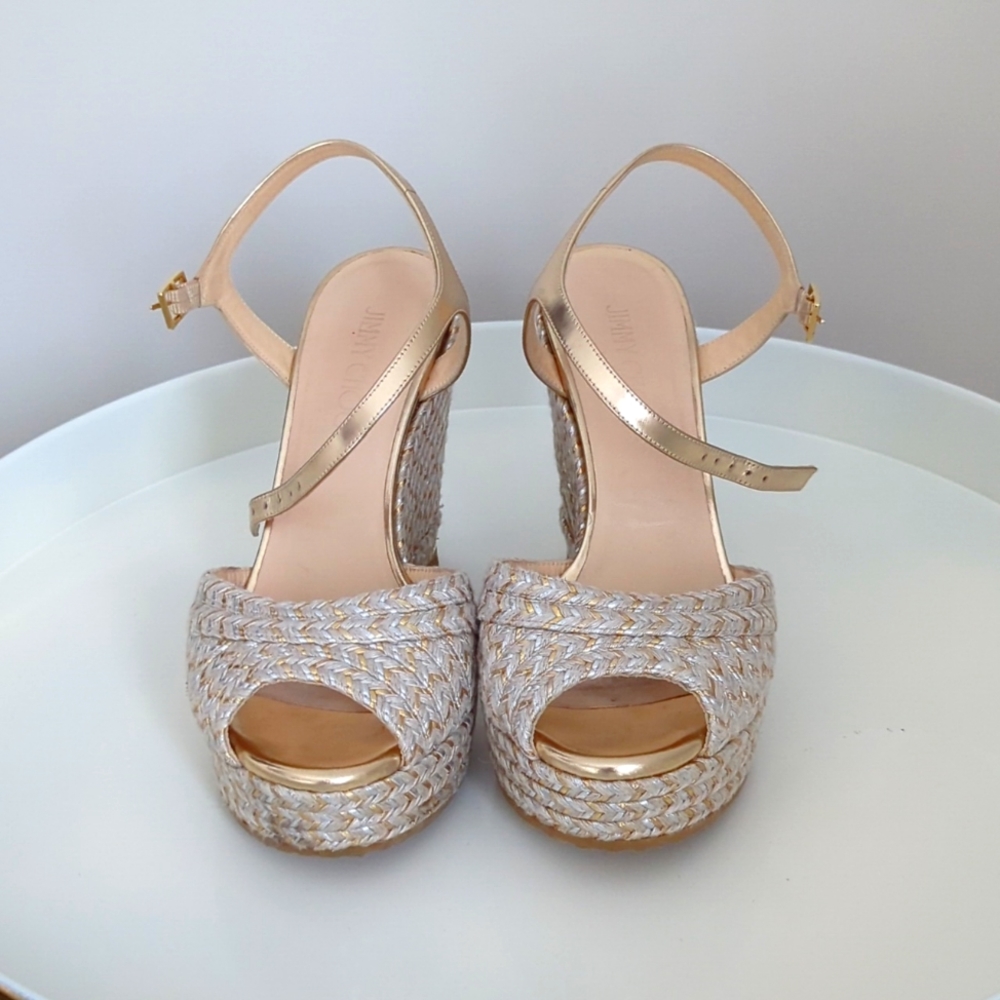 Jimmy Choo Gold Wedges